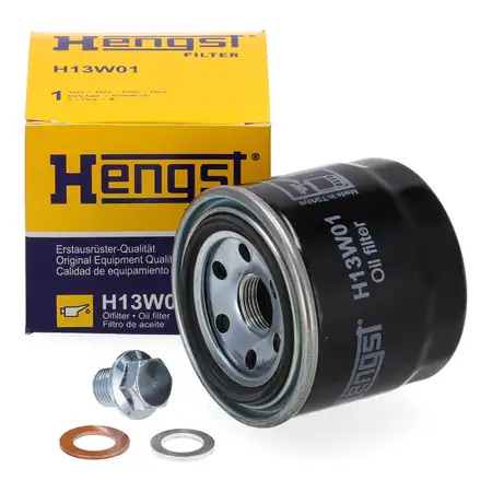 HENGST H13W01 &Ouml;lfilter + &Ouml;lablassschraube f&uuml;r HYUNDAI KIA MITSUBISHI