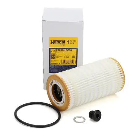 HENGST E1037HD596 &Ouml;lfilter + Schraube f&uuml;r AUDI S4 B9 S5 F5 A6 S6 C8 S7 4K SQ5 45/50 TDI