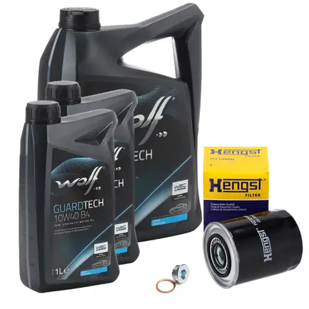7L WOLF 10W40 B4 Motor&ouml;l + HENGST &Ouml;lfilter f&uuml;r PSA Jumper 1 2 Boxer FIAT Ducato 2.5/2.8D