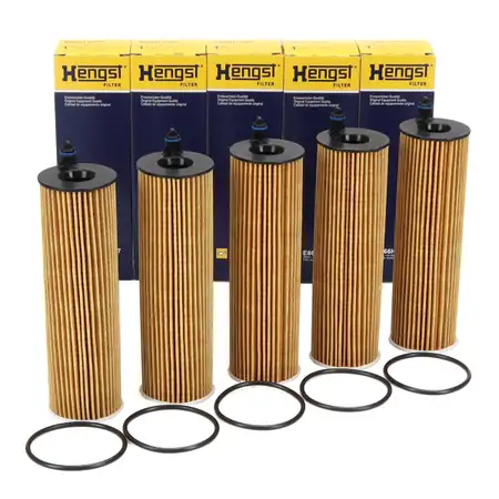 5x HENGST E866HD367 &Ouml;lfilter f&uuml;r MERCEDES W177 W205/206 W213/214 OM654 OM656 6541801100