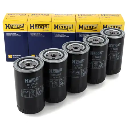5x HENGST H19W06 &Ouml;lfilter f&uuml;r VW California Transporter T4 LT 1 2.4 D 2.5/TDI