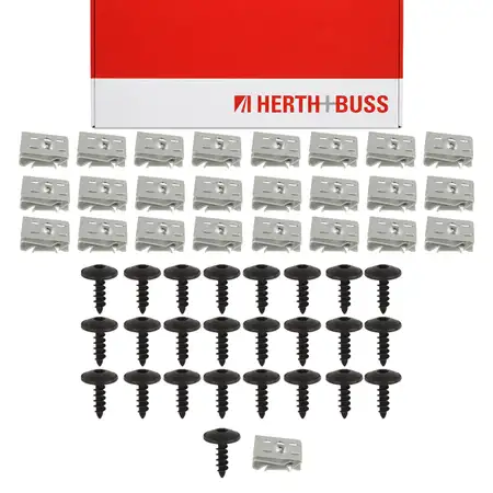 25x HERTH+BUSS Torx Schraube + Blechmutter Radkasten Unterfahrschutz f&uuml;r VAG