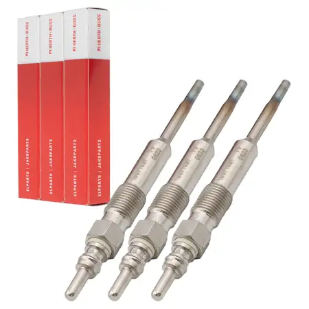 3x HERTH+BUSS ELPARTS glow plugs for VW Polo 9N 1.4 TDI 70 hp BWB + 80 hp BMS (model year and later)