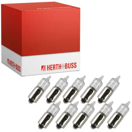 10x HERTH+BUSS Halogenlampe Kugellampe Stecksockellampe H6W 12V 6W BAX9s