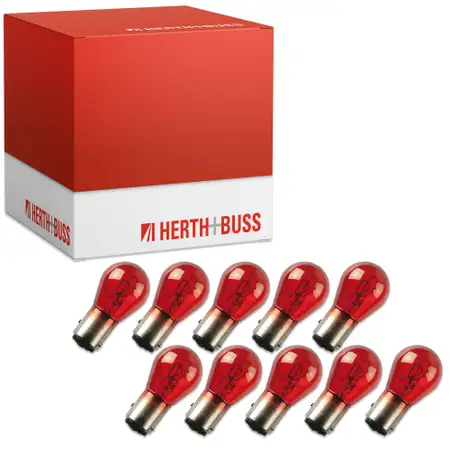 10x HERTH+BUSS Gl&uuml;hlampe Kugellampe ROT Bremeluchte PR21/5W12V 21/5W BAW15d