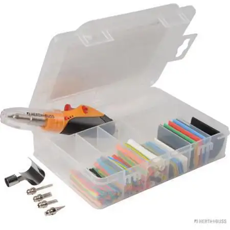 HERTH+BUSS 51273004 Sortiment W&auml;rmeschrumpfschlauch + Gasl&ouml;tbrenner 1,2mm-38mm 119 St&uuml;ck