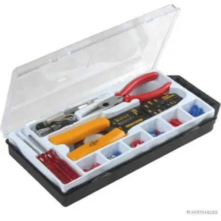 HERTH+BUSS 54254138 Sortiment Quetschverbinder Crimpverbinder + Werkzeug + Spannungspr&uuml;fer