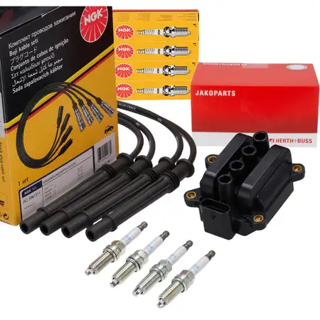 BREMI Ignition Coil + NGK Wiring Harness + 4 Spark Plugs for RENAULT Clio 2, 3, Kangoo 1, 1.2 16V