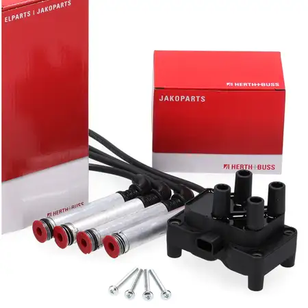 HERTH+BUSS Z&uuml;ndspule + Kabelsatz f&uuml;r FORD Fiesta 5 Fusion 1.25 16V 02.2005 + 1.3 08.2007