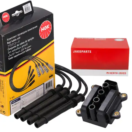 HERTH+BUSS Z&uuml;ndspule + NGK Kabelsatz f&uuml;r RENAULT Clio 2 3 4 Kangoo Twingo 1 2 1.2 16V