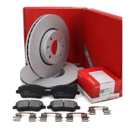 HERTH+BUSS JAKOPARTS Bremsscheiben + Bremsbel&auml;ge f&uuml;r NISSAN Micra 3 K12 Note E11 vorne