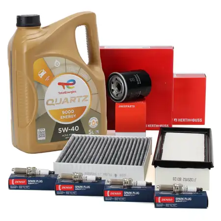 HERTH+BUSS Filterset + 4x DENSO Z&uuml;ndkerze + 5L TOTAL Motor&ouml;l f&uuml;r SMART ForFour 1.5 BRABUS