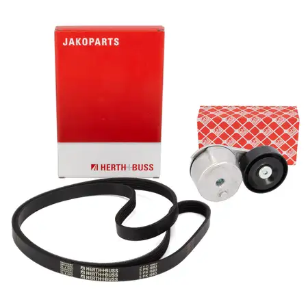 HERTH+BUSS Keilrippenriemen + febi Spanner f&uuml;r OPEL Astra K Corsa E Insignia B 1.0 1.4 1.5