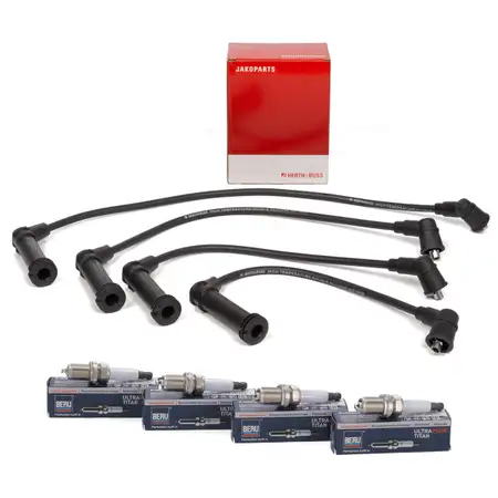 HERTH+BUSS Z&uuml;ndkabelsatz + 4x BERU Z&uuml;ndkerze f&uuml;r HYUNDAI i10 1 KIA Picanto 1 SA 1.0 1.1