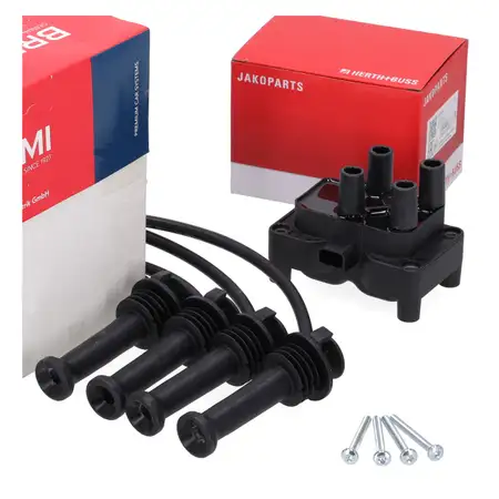 HERTH+BUSS Z&uuml;ndspule + BREMI Kabelsatz f&uuml;r FORD Fiesta 5 6 Focus 2 3 Mondeo 4 1.25-1.6