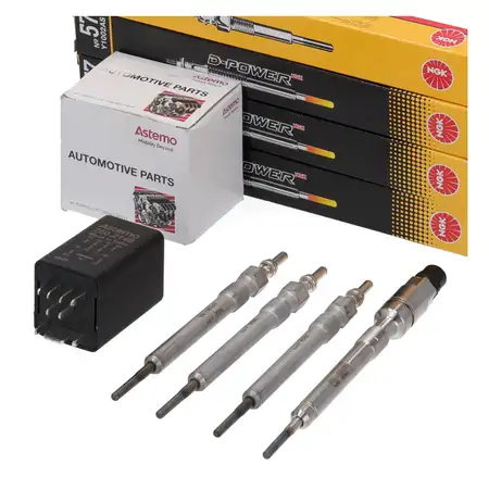 HITACHI ASTEMO Steuerger&auml;t + 4x NGK Gl&uuml;hkerze f&uuml;r VW Golf 8 Passat SKODA 3 2.0 TDI