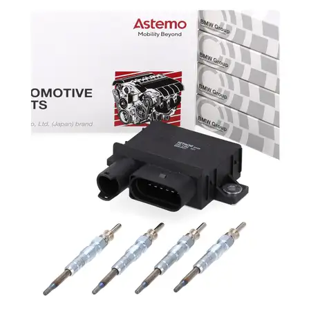 HITACHI ASTEMO Control Unit 4x ORIGINAL Glow Plugs for BMW E87, E46, E90, E91, E60, E61, X3, M47