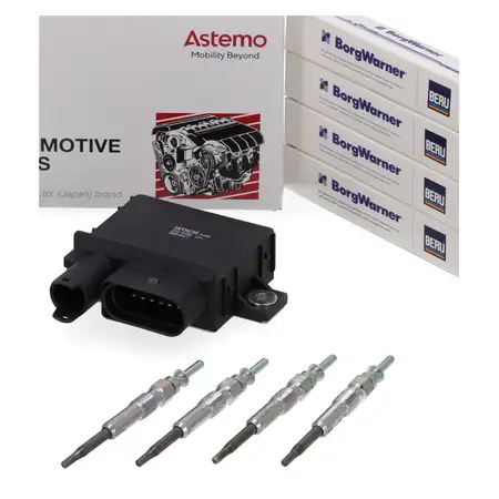 HITACHI ASTEMO Steuerger&auml;t + 4x BERU Gl&uuml;hkerze f&uuml;r BMW E87 E46 E90 E91 E60 E61 X3 M47