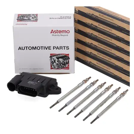 BERU Control Unit for Glow Plug Timing + 6 Glow Plugs for Mercedes W203, W204, W211, Sprinter CDI OM642