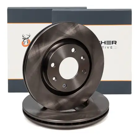 HIRSCHER Bremsscheiben Satz f&uuml;r CITROEN C2 C3 C4 C5 PEUGEOT 206 207 208 301 vorne 4249.G1