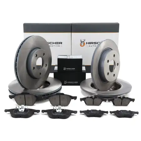 HIRSCHER Bremsen Set Bremsscheiben + Bremsbel&auml;ge f&uuml;r FORD Focus 3 MK3 vorne + hinten
