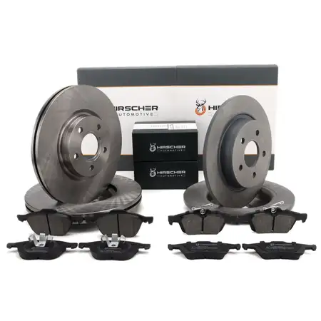 HIRSCHER Bremsscheiben + Bel&auml;ge f&uuml;r FORD Focus 2 C-Max VOLVO C30 C70 2 2 vorne + hinten