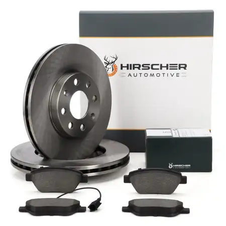 HIRSCHER Bremsscheiben + Bremsbel&auml;ge + Sensor f&uuml;r FIAT Grande/Punto 199_ vorne