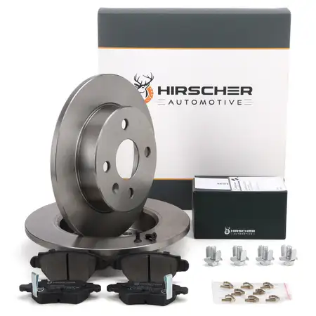 HIRSCHER Bremsscheiben + Bremsbel&auml;ge f&uuml;r OPEL Astra G 4-Loch BOSCH-System hinten