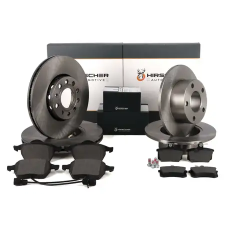 HIRSCHER Bremsscheiben + Bremsbel&auml;ge + Sensor f&uuml;r AUDI 100 A6 4F C4 vorne + hinten