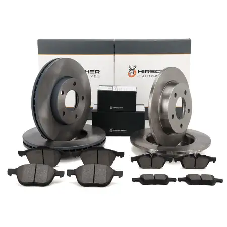 HIRSCHER Bremsen Set Bremsscheiben + Bremsbel&auml;ge f&uuml;r MAZDA 3 BK BL vorne + hinten