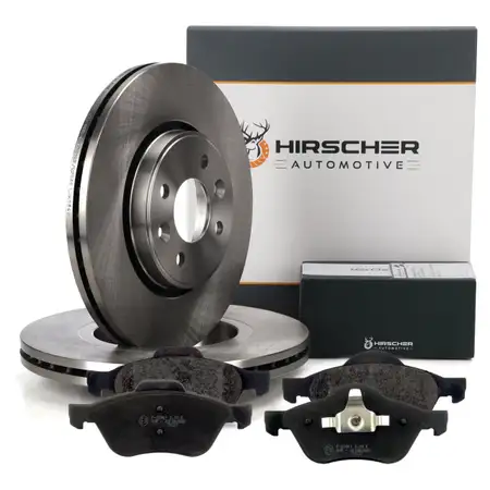 HIRSCHER Bremsscheiben + Bremsbel&auml;ge f&uuml;r RENAULT Megane 2 Scenic 2 Twingo 2 R.S. vorne