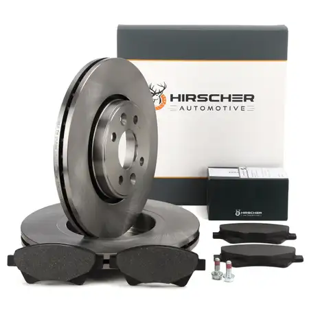 HIRSCHER Bremsscheiben + Bel&auml;ge f&uuml;r RENAULT Kangoo Megane 2 Scenic 2 bis 10.2005 vorne