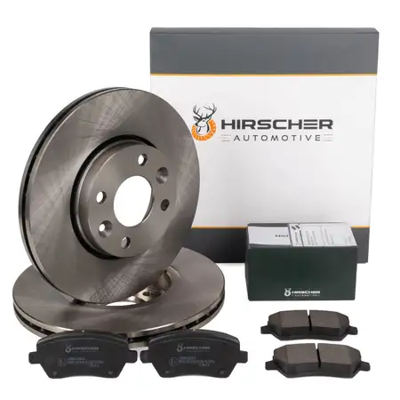 HIRSCHER Bremsscheiben + Bel&auml;ge f&uuml;r RENAULT Clio 3 Grand/Modus Thalia 2 DACIA Logan vorne