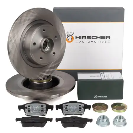 HIRSCHER Bremsscheiben + Radlager + Bremsbel&auml;ge f&uuml;r RENAULT Laguna 2/Grandtour hinten