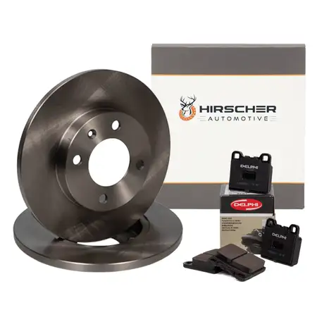 HIRSCHER Bremsscheiben + DELPHI Bel&auml;ge f&uuml;r VW Golf 1 Jetta 1.6 TD Scirocco AUDI 50 vorne