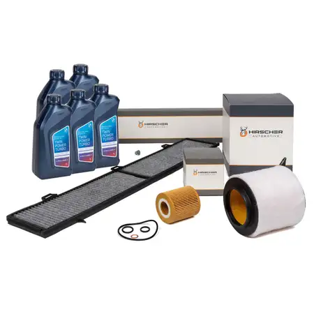 HIRSCHER Filterset + 5L ORIGINAL 5W30 Motor&ouml;l f&uuml;r BMW E81-88 116-120i 318i 320i N43 N46