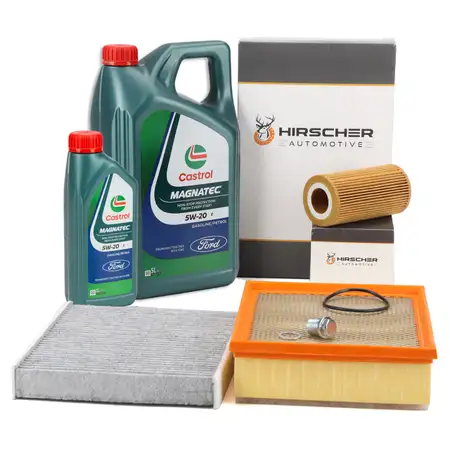 HIRSCHER Filter Set + 6L ORIGINAL 5W20 Engine Oil for FORD Mondeo 4, Kuga 1, S-Max WA6 2.5/ST