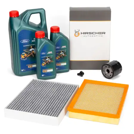 HIRSCHER 3-piece filter set + 7L CASTROL 0W30 engine oil for FORD Focus 4 (MK4) and 3 (MK3) 2.0 EcoBlue