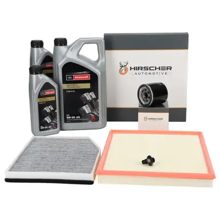 HIRSCHER Filterset 3-tlg + 7L ORIGINAL 5W30 A5 f&uuml;r FORD Tourneo Transit V362 V363 2.2 TDCi