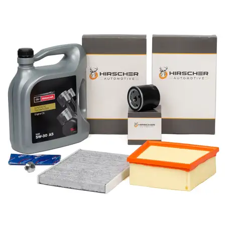 HIRSCHER Filterset + 5L ORIGINAL Motorcraft 5W30 Motor&ouml;l f&uuml;r FORD 6 B-Max 1.25 1.4 1.6