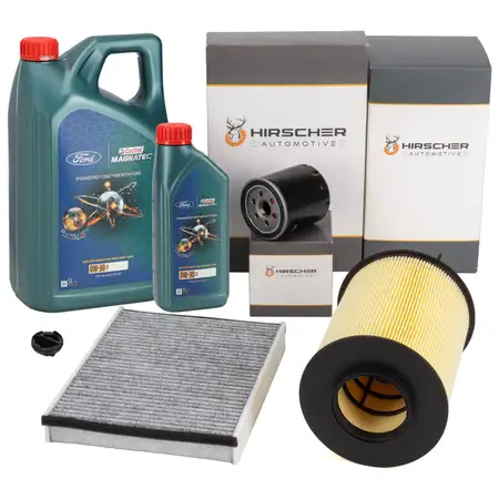 HIRSCHER Filterset 3-tlg + 6L ORIGINAL 0W30 D Motoröl für FORD Focus 2 C-Max 2 2 2.0 TDCi HIRSCHER Filterset 3-tlg + 6L ORIGINAL 0W30 D Motoröl für FORD Focus 2 C-Max 2 2 2.0 TDCi
