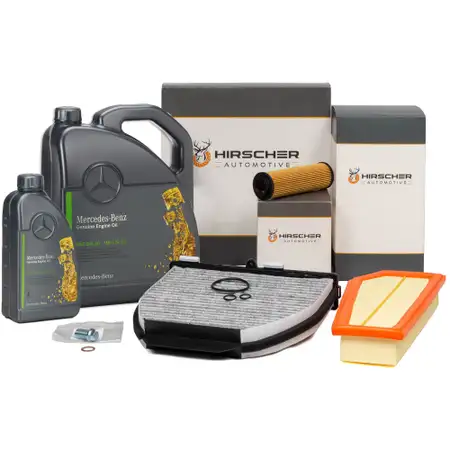 HIRSCHER Filterset + 6L ORIGINAL 5W30 MB 229.52 Motor&ouml;l f&uuml;r MERCEDES W204 W212 M271