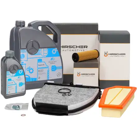 HIRSCHER Filterset + 6L ORIGINAL 5W30 Motor&ouml;l MERCEDES W204 S204 W212 180/200 CGI M271