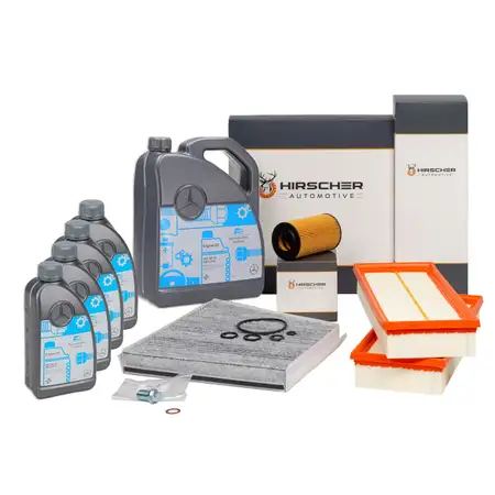 HIRSCHER Filterset + 9L ORIGINAL 5W30 Motor&ouml;l MERCEDES E-Klasse W211 230-500 C219 280-500