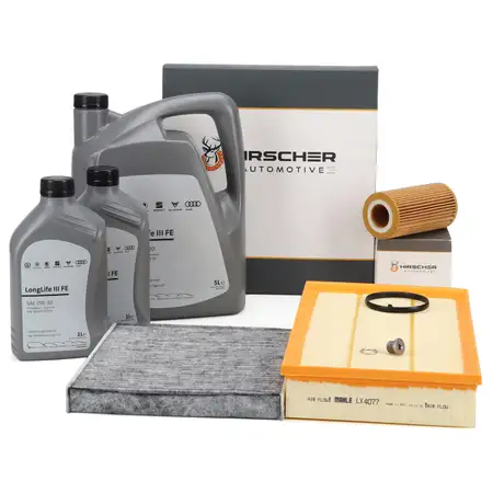 HIRSCHER Filterset + 7L ORIGINAL 0W30 Motor&ouml;l f&uuml;r AUDI RS3 8V 8Y RSQ3 F3 TTRS FV