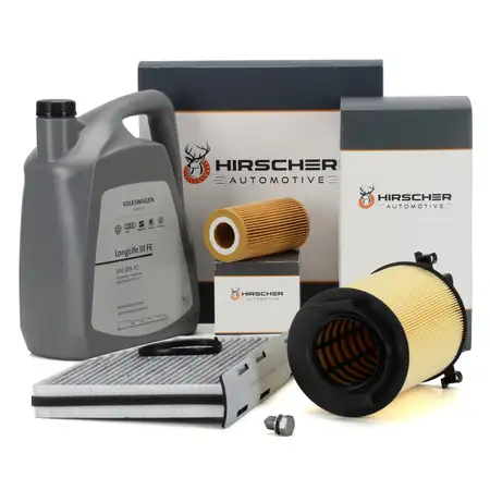 HIRSCHER Filterset + 5L ORIGINAL 0W30 Motor&ouml;l f&uuml;r VW Golf 5 Passat B6 AUDI A3 8P 2.0 FSI