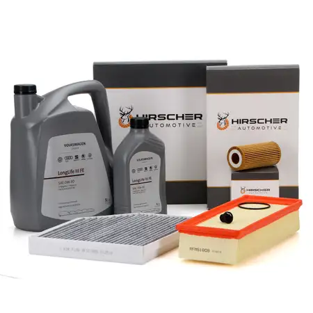 HIRSCHER Filterset + 6L ORIGINAL 0W30 Motor&ouml;l f&uuml;r AUDI A4 B8 A5 8T 8F Q5 8RB 1.8/2.0 TSI