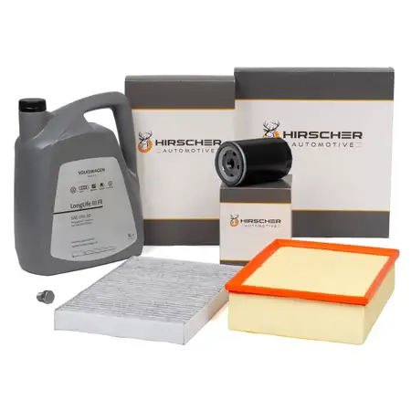 HIRSCHER Filterset + 5L ORIGINAL 0W30 Motor&ouml;l f&uuml;r AUDI A4 8E B6 B7 1.6-2.0 SEAT Exeo 1.6