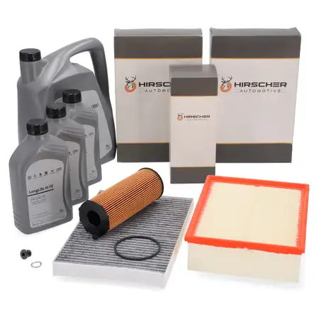 HIRSCHER Filterset 3-tlg + 8L ORIGINAL 0W30 f&uuml;r AUDI A4 B7 2.7/3.0 TDI 163-233 bis Fgst.