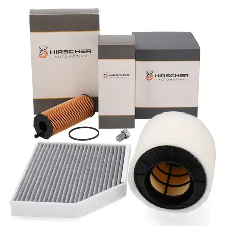 HIRSCHER Filterset Filterpaket 3-tlg f&uuml;r AUDI A4 B8 A5 8T 8F 2.7/3.0 TDI 163-240 PS